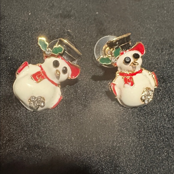 Festive Snowman Earrings for Kids - Picture 6 of 7